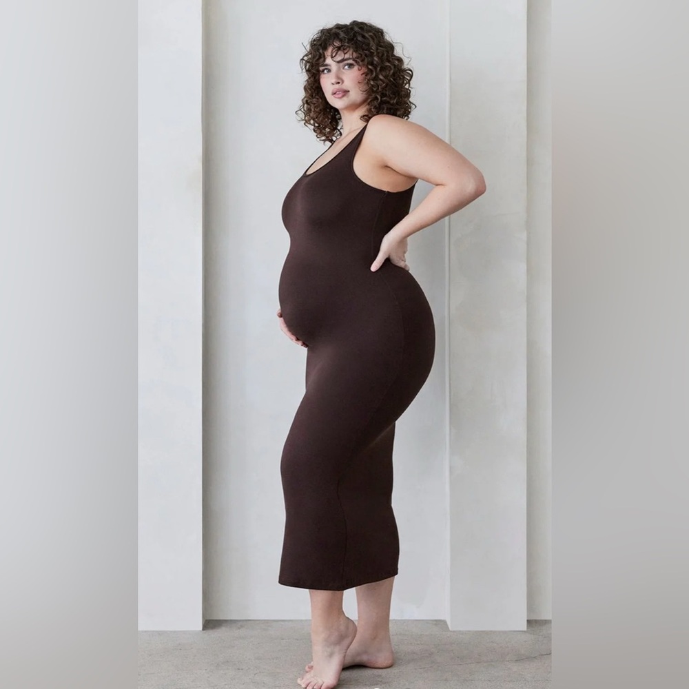 Bumpsuit Maternity Maxi Dress. Chocolate Brown size XS.